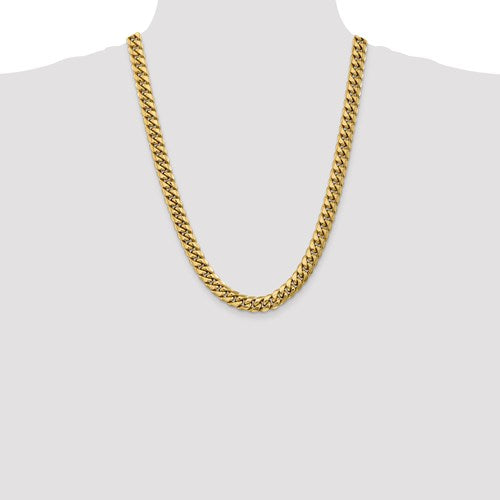 10k Yellow Gold Miami Cuban Curb Link 24" chain, 9.3mm wide