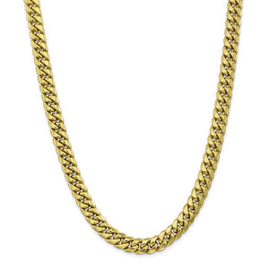 10k Yellow Gold Miami Cuban Curb Link 24" chain, 9.3mm wide