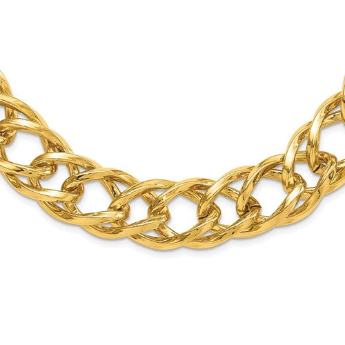 Authentic Diego Massimo Gold Chunky Link Necklace, Made in Italy