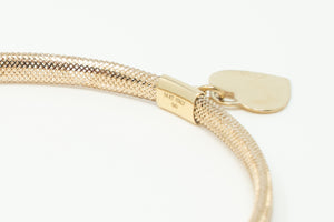14k Gold Stretch Heart Tag Bracelet