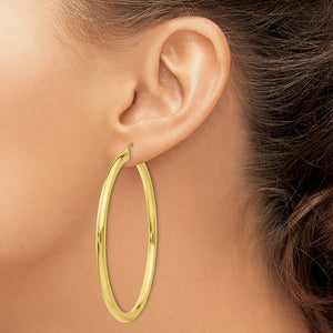 10k Gold Large Classic Hoop Earrings: Stylish and Durable