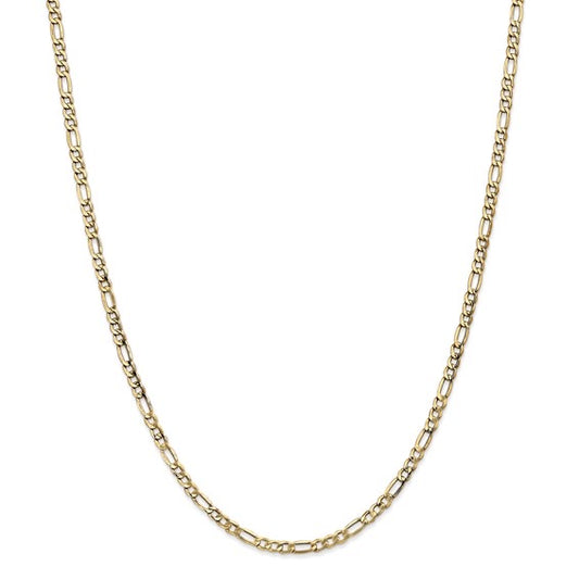14k Gold Figaro Link Chain, 24 inches