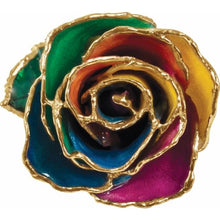Load image into Gallery viewer, Lacquered Rainbow Rose with Gold Trim
