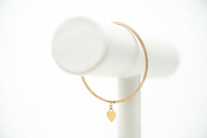 14k Gold Stretch Heart Tag Bracelet