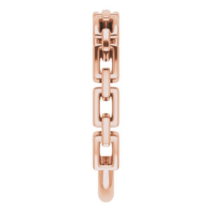 14k rose gold chain link ring