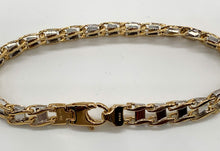 Load image into Gallery viewer, 14k Two-Tone Railroad Link Man&#39;s Bracelet
