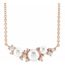Load image into Gallery viewer, 14K Yellow Akoya Cultured Pearl &amp; .08 CTW Diamond 18&quot; Necklace
