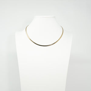 Reversible 14k Yellow and White Gold Omega Necklace