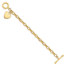 Load image into Gallery viewer, 14k Yellow Gold Heart Charm Bracelet
