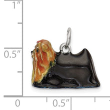 Load image into Gallery viewer, Sterling Silver Enameled Yorkshire Terrier Charm
