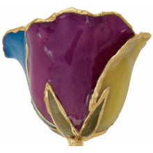 Load image into Gallery viewer, Lacquered Rainbow Rose with Gold Trim
