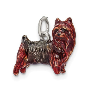Sterling Silver Enameled Brown and Sable Cairn Terrier Charm