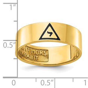 14k Polished Enameled Masonic Virtus Junxit Men's Ring