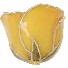 Load image into Gallery viewer, Lacquered Yellow Rose with Gold Trim
