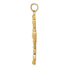 Load image into Gallery viewer, 14K Large Cross with Fleur-De-Lis Tips Solid Back Charm
