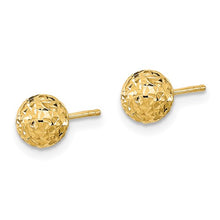 Load image into Gallery viewer, 14k Gold Diamond Cut Ball Earrings
