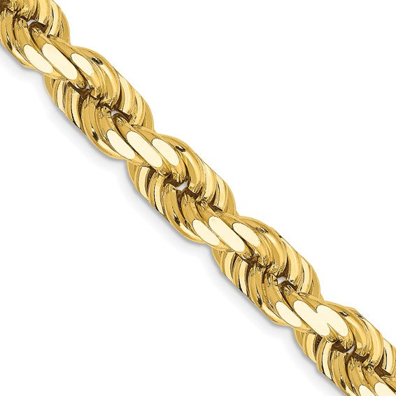 14K Yellow Gold Diamond-cut 20 inch Solid Rope Chain – The Wholesale ...