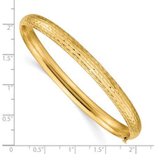 Load image into Gallery viewer, 14k 4/16 Diamond-cut Fancy Hinged Bangle
