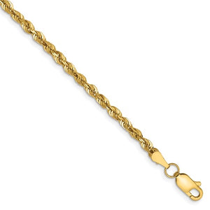 14k 2.75mm D/C Extra-Light Rope Chain