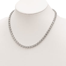 Load image into Gallery viewer, Sterling Silver Rhodium-plated Round Halo CZ Necklace
