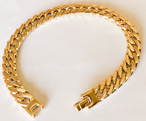 14k Gold Man's Cuban Link Bracelet, made in Italy