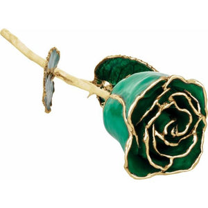Laquered Birthstone Colored Roses with 24k Gold Trim