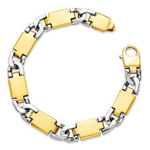 Load image into Gallery viewer, Men&#39;s 14k Two-Tone Polished Gold Fancy Link Bracelet
