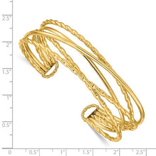 Load image into Gallery viewer, 14k Polished Multi Tube Cuff Bangle
