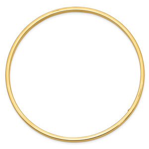 14K Yellow Gold 4 mm Half Round Bangle 7 3/4" Bracelet