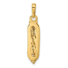 Load image into Gallery viewer, 14K with White Rhodium Mezuzah with Shin Charm
