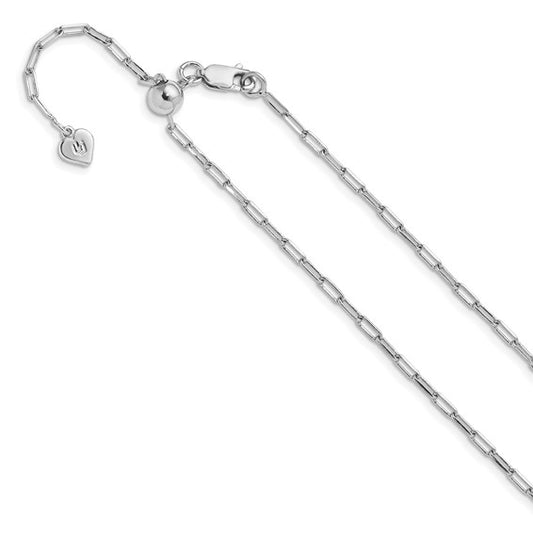 Leslie's Sterling Silver Adjustable 2mm Flat Oval Link Chain