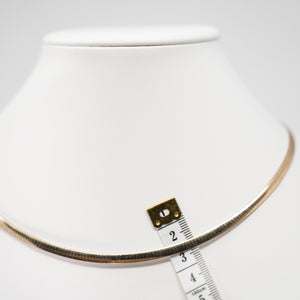 Reversible 14k Yellow and White Gold Omega Necklace