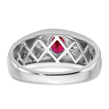 Load image into Gallery viewer, 14k White Gold Oval Ruby and Diamond Mens Ring
