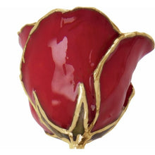 Load image into Gallery viewer, Lacquered Red Rose with Gold Trim
