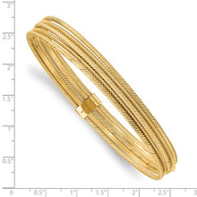 Load image into Gallery viewer, 14k Polished and Textured Multi Bracelet Bangle

