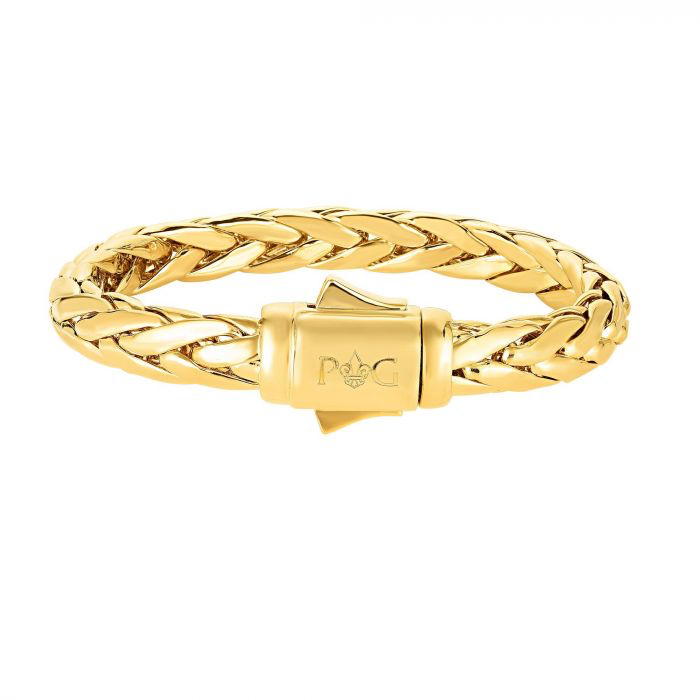 Men’s 14K Gold Woven Bold Half Round Bracelet