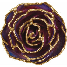 Load image into Gallery viewer, Lacquered Purple &amp; Pink Rose with Gold Trim
