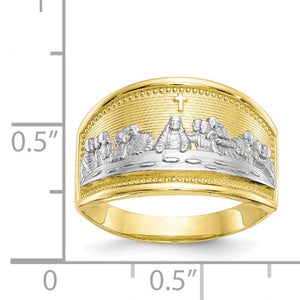 10k and Rhodium Ladies Last Supper Ring