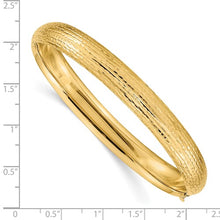 Load image into Gallery viewer, 14k 5/16 Diamond-cut Fancy Hinged Bangle Bracelet
