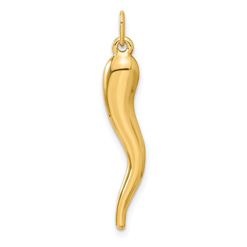 14k Gold 3D Italian Horn