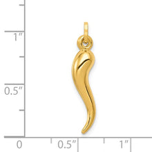 Load image into Gallery viewer, 14k Hollow 3D Italian Horn Charm
