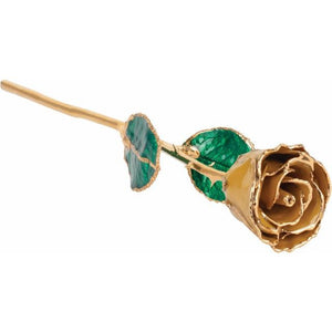 Laquered Birthstone Colored Roses with 24k Gold Trim