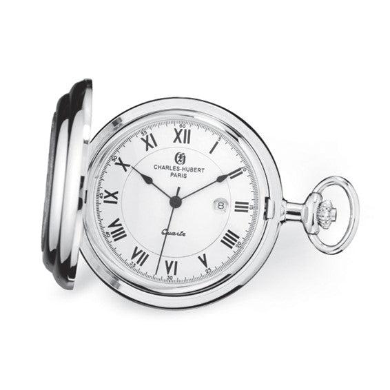 Charles Hubert Half Dollar Coin/Plain Polished Back Pocket Watch