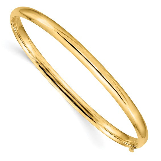 14k Gold  High Polished Hinged Bangle Bracelet