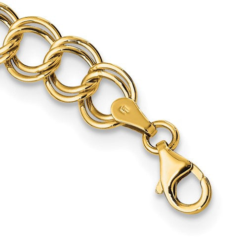 Leslie's 14K Polished Graduated Double Link Necklace
