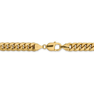 14k Yellow Gold Miami Cuban Link Chain- 9.3mm wide and 24 inches long