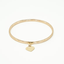Load image into Gallery viewer, 14k Gold Stretch Heart Tag Bracelet
