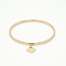 Load image into Gallery viewer, 10k Gold Stretch Heart Tag Bracelet
