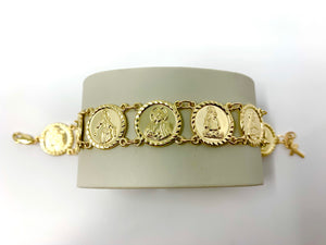 10k or 14k Gold Traditional Saints Bracelet