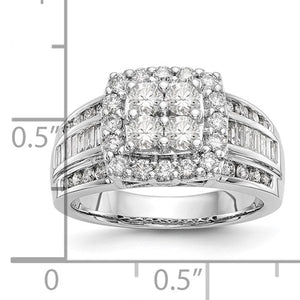 Cluster Diamond Engagement Ring